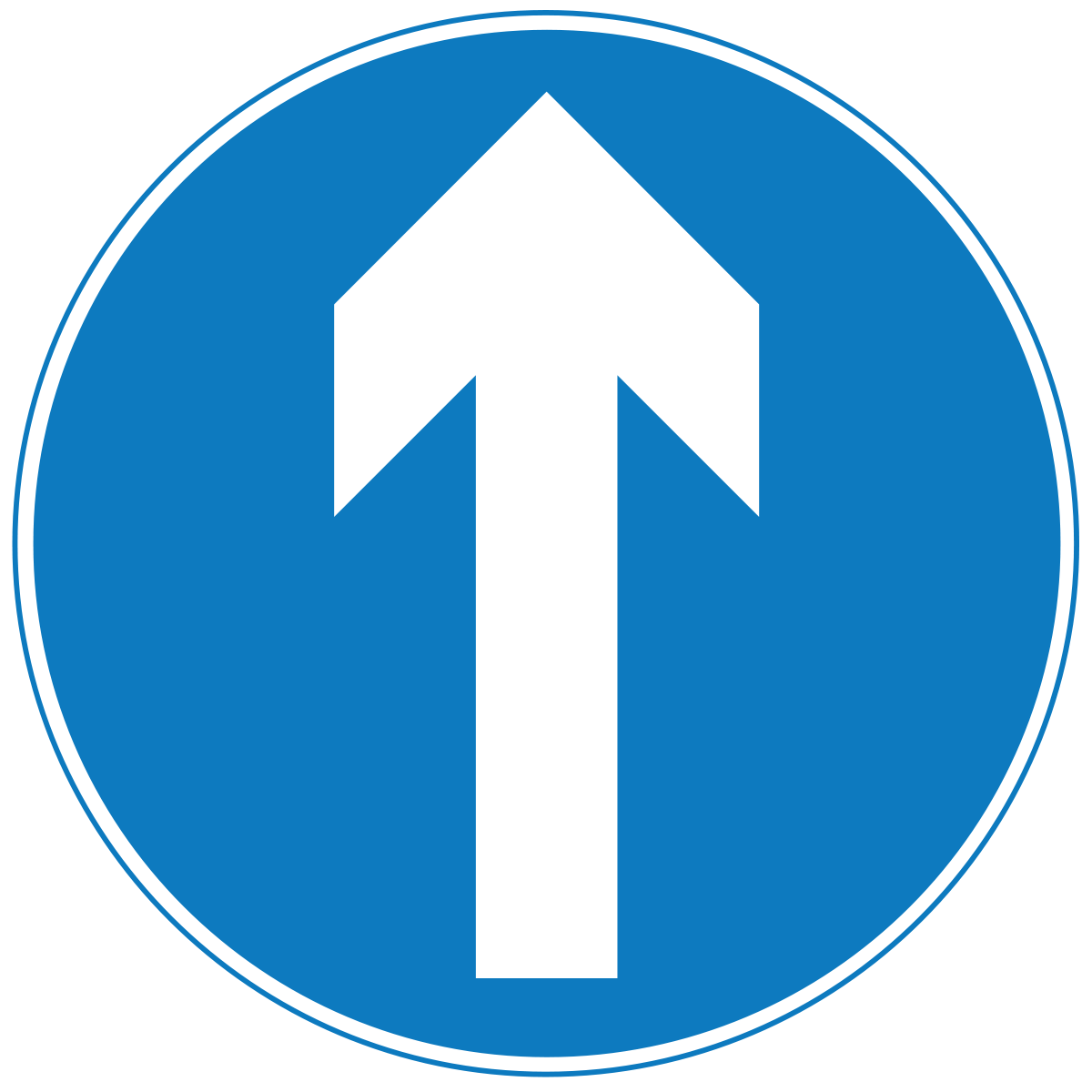 Ahead only (Turning left and right is prohibited)